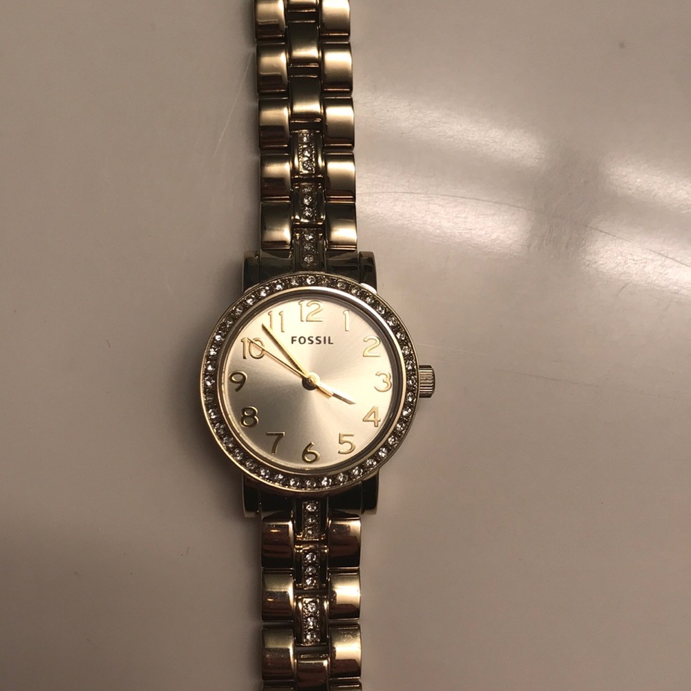 Gold Fossil Watch